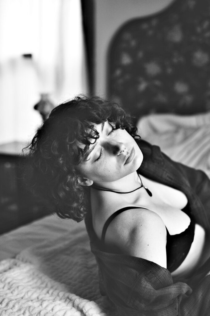 black and white boudoir