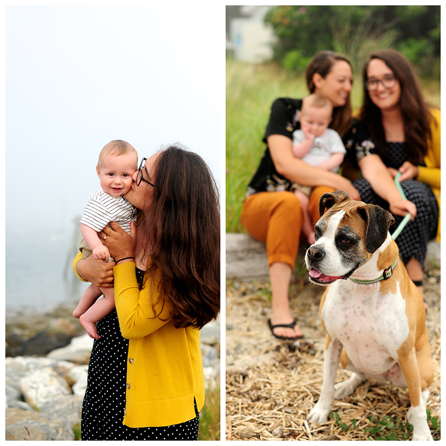 foggy family photos in maine